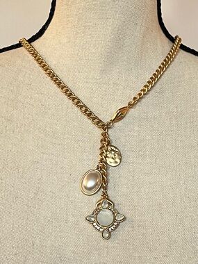 Plunder Design Fawn Gold Pearl Pendant Necklace